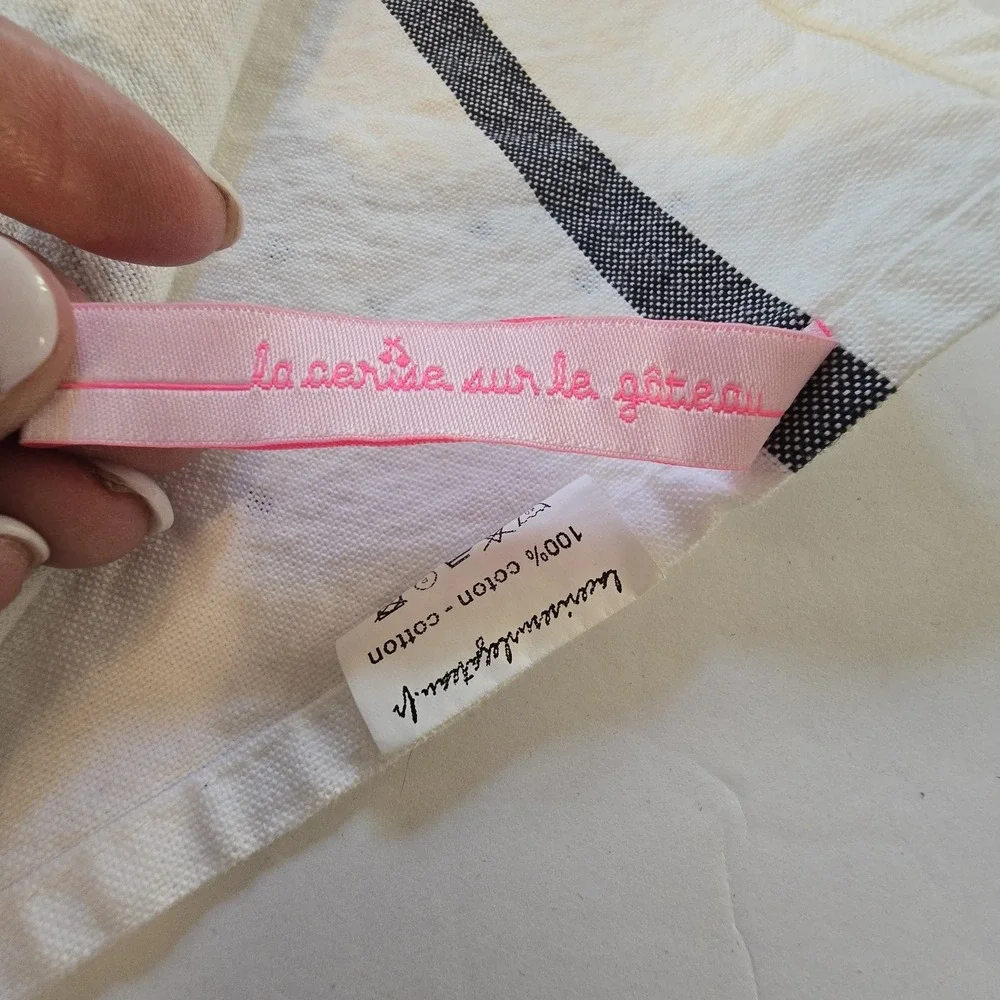 French 100% Cotton Tea Towel Bicycle Coutainville France‎ Dishtowel Natural